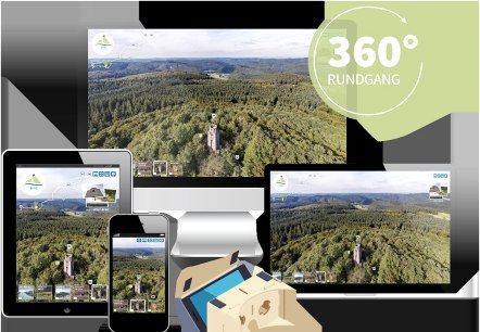 Premiumwanderweg Eifelleiter aus der Vogelperspektive erleben! Fotografie wird immer mehr zum Erlebnis. 360°-Technik bietet hochauflösende Bilder, interaktive Elemente und spannende Funktionen. So wurde die Eifelleiter noch nie gesehen!
Die Eifelleiter, die rund 53 km lange Berg-Wochenendtour, die gleich drei Landschaften miteinander verbindet, kann seit Neustem aus der Vogelperspektive betrachtet werden. Vom romantischen Rhein durch das landschaftlich bezaubernde Brohltal bis zur Hohen Acht und Adenau – die drei beteiligten Verbandsgemeinden Bad Breisig, Brohltal und Adenau haben von verschiedenen touristischen Highlights entlang der Wanderstrecke 360° Grad Panoramen erstellen lassen., © Tourist-Information Hocheifel Nürburgring