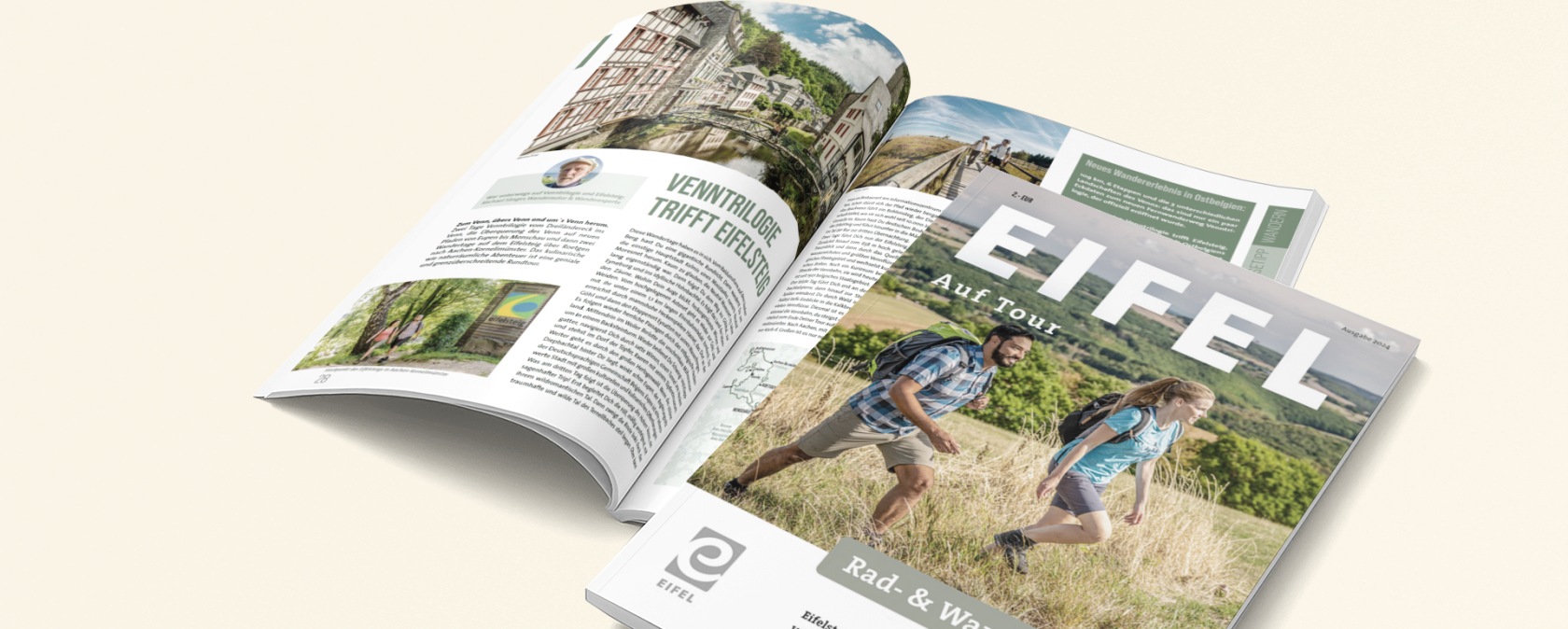 AUF TOUR 2024: NEUES MAGAZIN PRÄSENTIERT
WANDER- UND RADTIPPS SOWIE REISEMÖGLICHKEITEN IN DIE EIFEL, © Eifel Tourismus GmbH