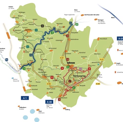 Karte VG Adenau, © Tourist-Information Hocheifel-Nuerburgring