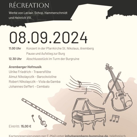 Plakat 9. Aremberger Hofkonzert, © Förderverein Burgruine Aremberg e.V.