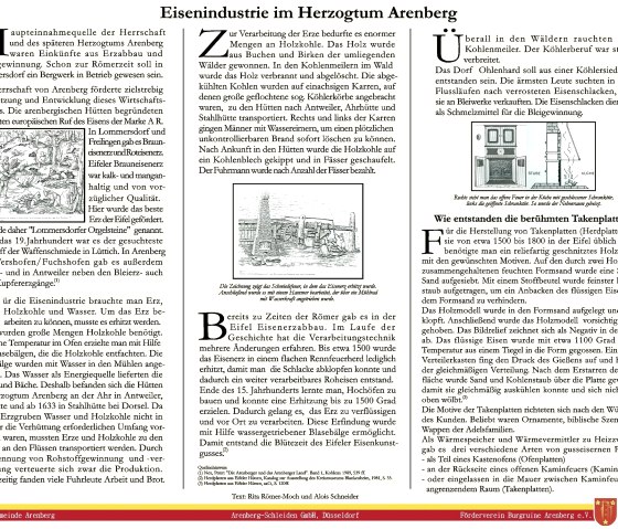 Infotafel 2 (Vorderseite), © Förderverein Burgruine Arenberg e.V.