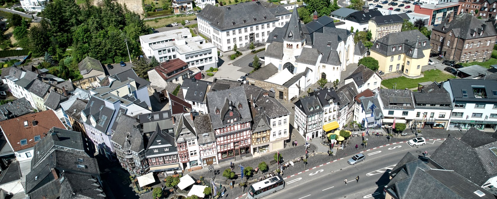 Luftbild Marktplatz in Adenau , © Stadt Adenau 