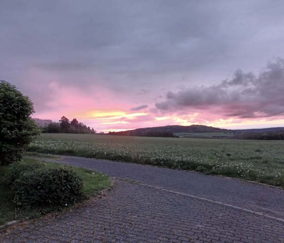 Coucher de soleil à l'aire de camping-car de Pomster, © A.Hoffmann