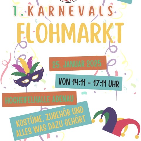 Plakat Karnevalsflohmarkt, © KG Rot-Weiss Adenau e. V.