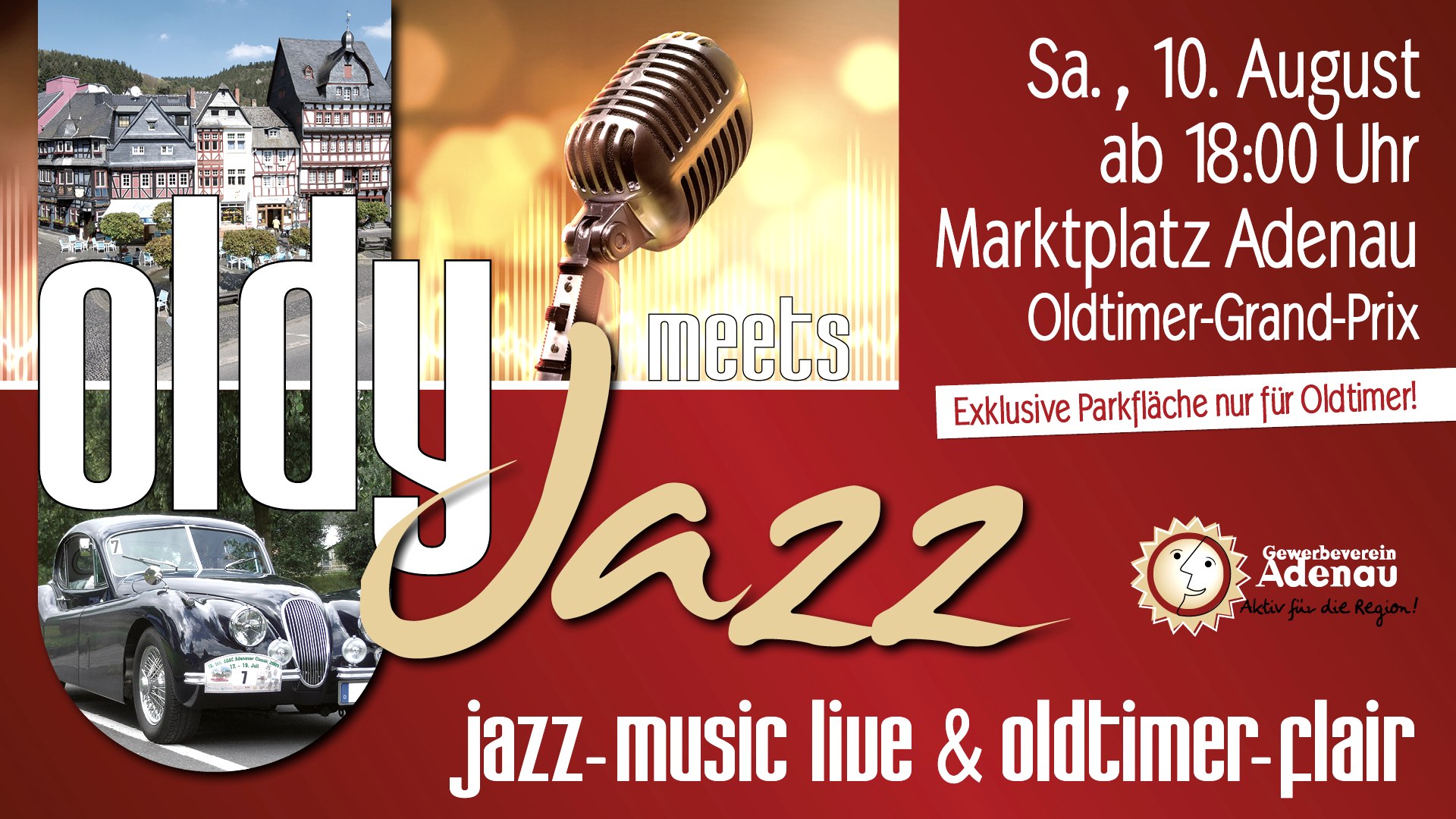 Oldy meets Jazz -  Oldtimer und Jazzmusik am historischen Marktplatz in Adenau , © Stadt Adenau /Gewerbeverein Adenau e.V. 