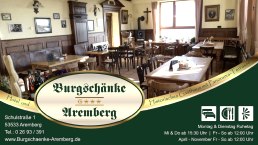 Wilkommen in der  Burgschänke Aremberg, © Burgschänke Aremberg