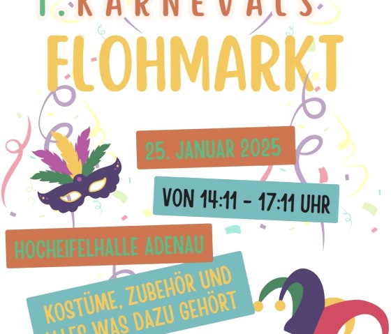 Plakat Karnevalsflohmarkt, © KG Rot-Weiss Adenau e. V.