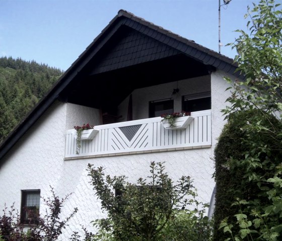 Blick zum Balkon der Ferienwohnung, © Becker