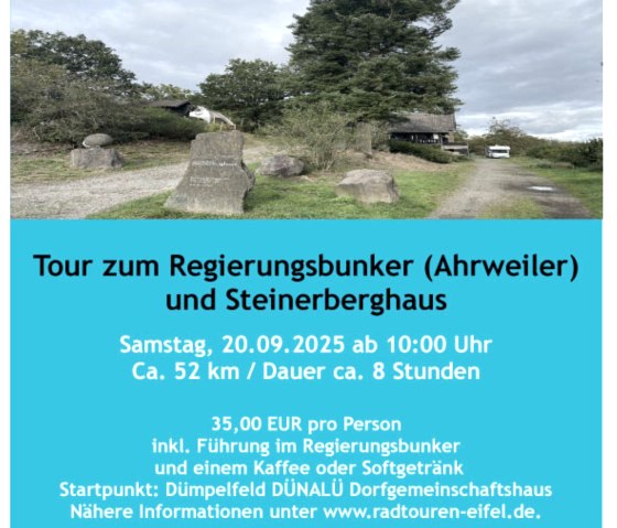 Tour zum Regierungsbunker/Steinerberghaus, © Tourist-Information Hocheifel-Nürburgring, Christian Schöfferle /  E-Biken mit Leidenschaft